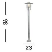 Tuinpadverlichting X Conrad, zilver, IP44, hoogte 51 cm, staal