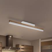 Quitani LED plafondlamp Keijo, nikkel/walnoot