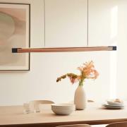Quitani LED hanglamp Kiera, eiken/zwart, 98 cm