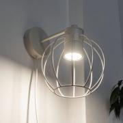 STARLIGHT wandlamp, crèmewit 1-lamp Ø 18 cm metalen plug