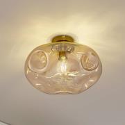 Lindby plafondlamp Lelia, amber, glas, Ø 35 cm