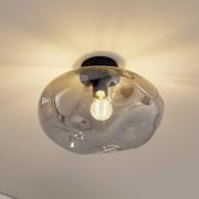 Lindby Lelia plafondlamp, rookgrijs, glas, Ø 35 cm