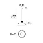 Stilnovo Trepiù LED hanglamp, wit/zwart, Ø 40 cm