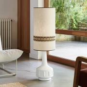 MARKET SET vloerlamp Jimmy, wit/beige, rand, 121 cm