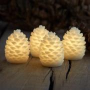 LED-kaars Clara, hoogte 7,5 cm, set van vier