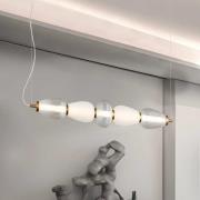 LED hanglamp Shiny, lengte 83 cm, helder/wit, glas
