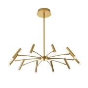LED hanglamp Secret, goudkleurig, Ø 80 cm, metaal, 10-lamps.