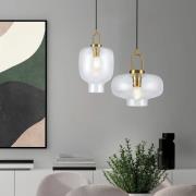Hanglamp Oslo, Ø 23 cm, helder/goudkleurig, glas
