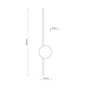 LED wandlamp Java II, zwart, hoogte 93 cm, metaal