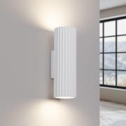 Carbon wandlamp, wit, hoogte 20 cm, aluminium, 2-lamps.