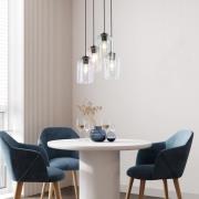 Hanglamp Molly, Ø 38 cm, veelkleurig, metaal, glas, 4-lamps.