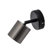 Wandspot Demia, zwart/nikkelkleurig, 10 cm breed, GU10