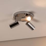 Oktano plafondspot, chroomkleurig, Ø 35 cm, 3-lamps, metaal