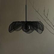 Hanglamp Styrka, Ø 63 cm, zwart/rookgrijs, bananenvezel