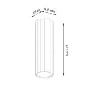 Carbon plafondlamp, beige, hoogte 20 cm, aluminium