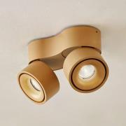 Arcchio LED plafondspot Rotari, bruin, 2-lamps, 8.9W