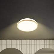 LED plafondlamp Acorus, Ø 28 cm, wit/houtkleur, IP44