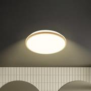 LED plafondlamp Acorus, Ø 33 cm, wit/houtkleurig, IP44
