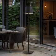 Lucande terraslamp Andrei, grijs, 150cm hoog, IP54, E27