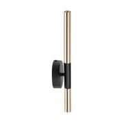 Wandlamp Sopel Lux, 2-lamps, zwart/goud, hoogte 38 cm