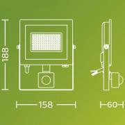 Philips LED-buitenspot Lois UE Sensor, 14 W, 3.000 K IP65