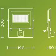 Philips LED-buitenspot Lois UE Sensor, 24 W, 3.000 K IP65