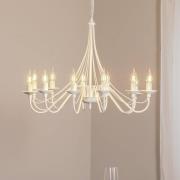 Kroonluchter roze, wit, 12-lamps, metaal