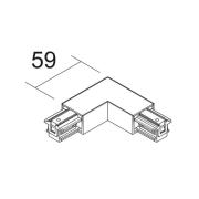 Ivela L-connector SQUARE 48 V, zwart, aardedraad links