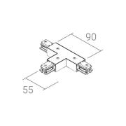 Ivela T-verbinding SQUARE 48 V, zwart, aardedraad rechts