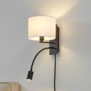 Lindby wandlamp Florens, zwart, LED leeslamp, 23,5 cm