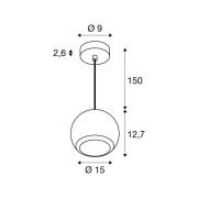 SLV hanglamp Light Eye 150, wit, Ø 15 cm, metaal