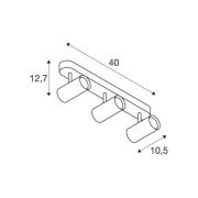 SLV LED plafondspot Noblo, 2.700 K, wit, lengte 40 cm
