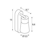 SLV wandlamp Puri 2.0 Cone, zwart/goudkleurig, 15 cm