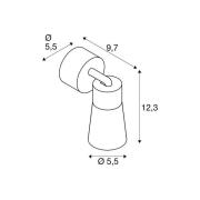 SLV plafondlamp Puri 2.0 Cone, zwart/goudkleurig, Ø 5 cm