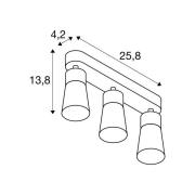 SLV plafondlamp Puri 2.0 Cone zwart/goudkleurig 26 cm 3-lamps
