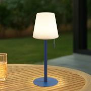 Lindby LED oplaadbare lamp Azalea blauw aluminium CCT in hoogte verste...