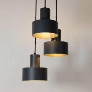 Hanglamp Rif 3, antraciet, rond, 3-lamps, Ø 33 cm