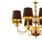 Kroonluchter Baranio, messingkleurig/zwart, Ø 100 cm 8-lamps.