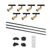 Lumaro railsystem, spots, 7-lamps, goud, Ø4cm,48V,dimbaar