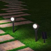 LED-prikspot op zonne-energie NOMI, zwart, set van 6, IP44