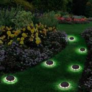 LED-zonne-vloerlamp KANE, zwart, set van 6, IP44