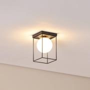 Plafondlamp Aroma, 1-lamp, zwart/wit/goud, staal