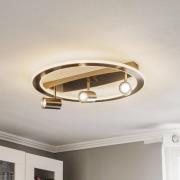 Lindby Berisha LED plafondlamp, 3-lamps + LED, nikkel
