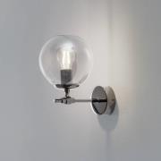 Portemo wandlamp, rookgrijs/nikkel, hoogte 27 cm, glas