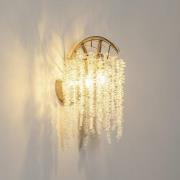 Wandlamp Druif, messing antiek Hoogte 42 cm metaal/glas 2-lamps.