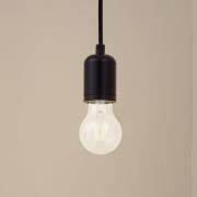 Lindby hanglamp Hattie, zwart, Ø 4,7 cm, metaal, E27