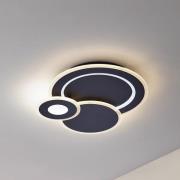 Lindby LED plafondlamp Briar, zwart, metaal, afstandsbediening