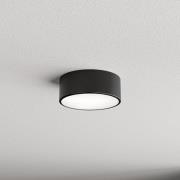 Plafondlamp Cleo 200, zwart, sensor, IP54, Ø 20 cm, metaal