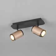 Plafondspot Gillan, coffee, 2-lamps, metaal, GU10
