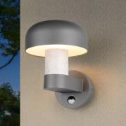 Buitenwandlamp Fraser Sensor grijs/betonlook, aluminium IP54 E27